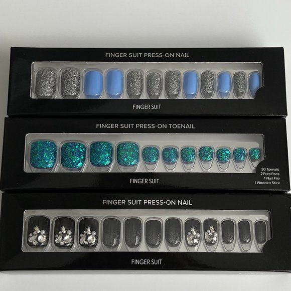 Fingersuit Other - 3 Sets: FINGERSUIT PRESS ON NAILS  - 2 mani, 1 pedi